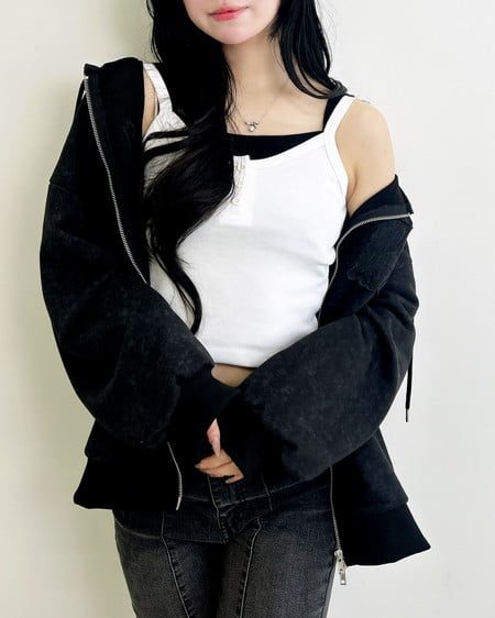 INGNI（イング） レイヤードリブキャミ ｵﾌﾎﾜｲﾄ/ｸﾛ