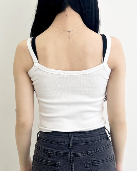 INGNI（イング） レイヤードリブキャミ ｵﾌﾎﾜｲﾄ/ｸﾛ