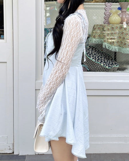 INGNI（イング） コットンレースイレヘムミニキャミワンピース ｻｯｸｽ