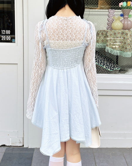 INGNI（イング） コットンレースイレヘムミニキャミワンピース ｻｯｸｽ