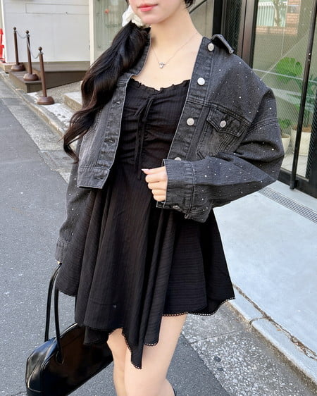 INGNI（イング） ビジュー付Gジャン(セットアップ対応) ｸﾞﾚｰ