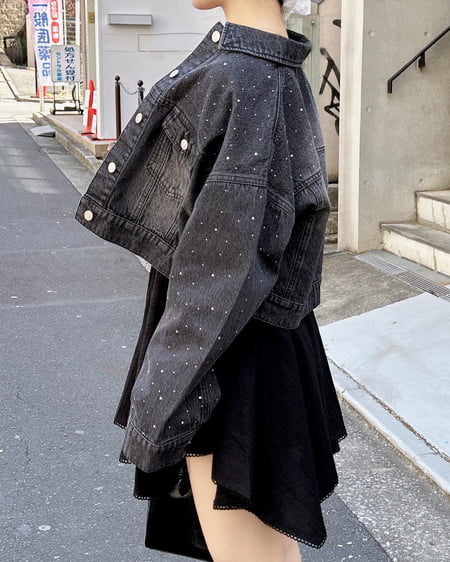 INGNI（イング） ビジュー付Gジャン(セットアップ対応) ｸﾞﾚｰ