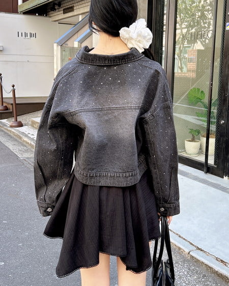 INGNI（イング） ビジュー付Gジャン(セットアップ対応) ｸﾞﾚｰ