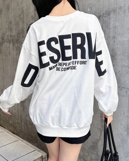 INGNI（イング） バックビッグロゴスウェットチュニック ｵﾌﾎﾜｲﾄ/ｸﾛ