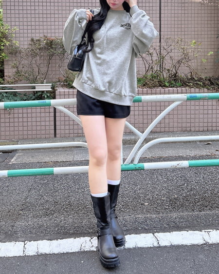 INGNI（イング） バックビッグロゴスウェットチュニック ｸﾞﾚｰ/ｸﾛ