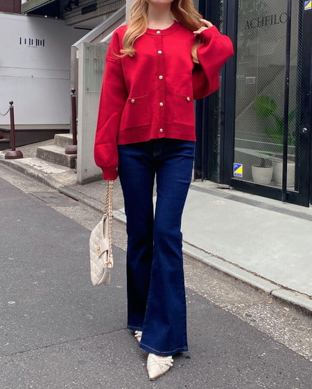 INGNI（イング） フレアデニムパンツ ｲﾝﾃﾞｨｺﾞ