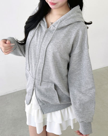 ラメスウェットジップパーカー