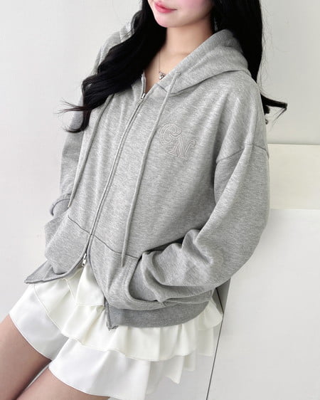 INGNI(イング) ラメスウェットジップパーカー グレー