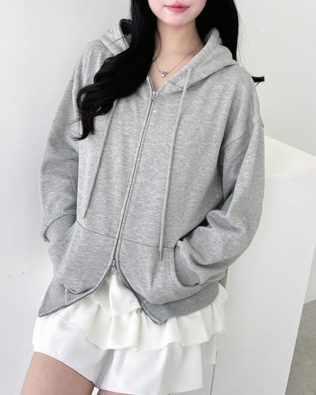 INGNI(イング) ラメスウェットジップパーカー グレー