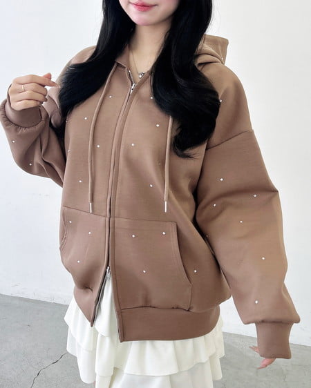 INGNI（イング） ビジュー付ダンボールジップパーカー ﾓｶ