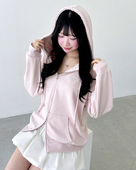 INGNI(イング) ラメスウェットジップパーカー ピンク