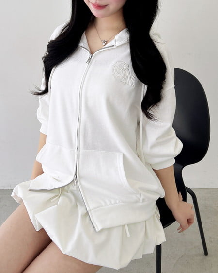 INGNI(イング) ラメスウェットジップパーカー オフホワイト