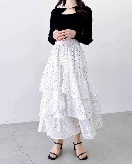 INGNI(イング) ビット付デコルテオープンリブニット クロ