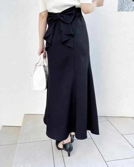 INGNI（イング） バックリボンマーメイドスカート ｸﾛ