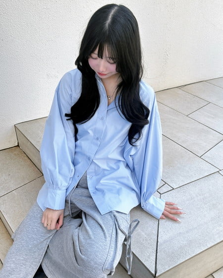 INGNI（イング） ストライプビッグシャツ ｻｯｸｽ