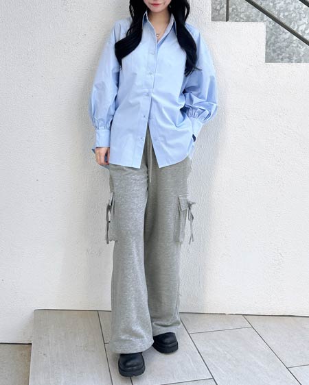 INGNI（イング） リボン付カーゴスウェットパンツ ｸﾞﾚｰ