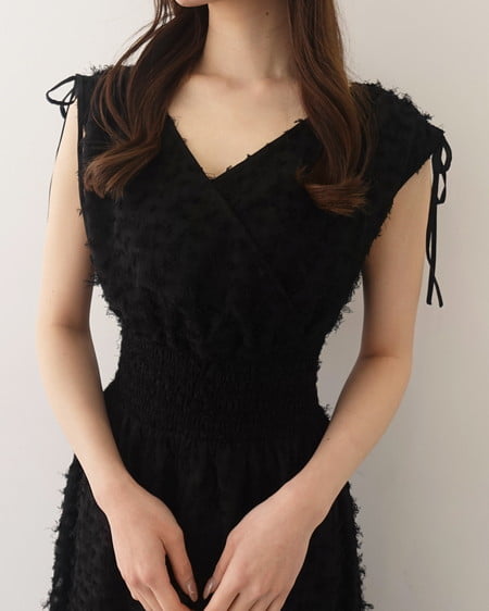 INGNI(イング) ジャガードフリンジワンピース クロ