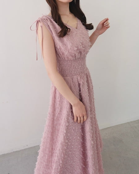 INGNI(イング) ジャガードフリンジワンピース ピンク