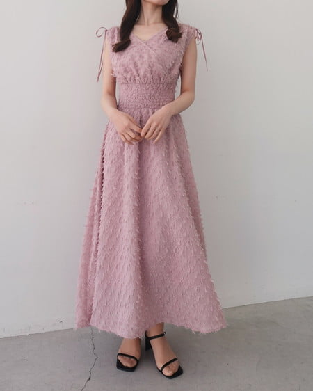 INGNI(イング) ジャガードフリンジワンピース ピンク