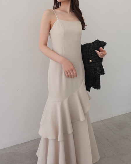 INGNI（イング） バックレースアップアシメスリットキャミワンピース ﾗｲﾄﾍﾞｰｼﾞｭ