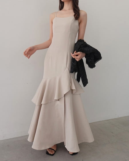 INGNI（イング） バックレースアップアシメスリットキャミワンピース ﾗｲﾄﾍﾞｰｼﾞｭ