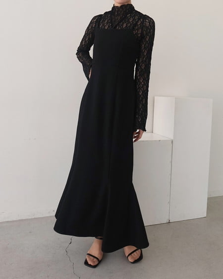 INGNI（イング） ハイネックレーストップス ｸﾛ