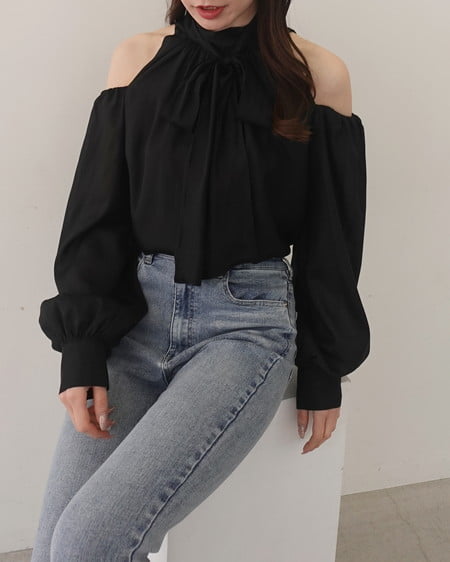 INGNI（イング） 肩開きブラウス ｸﾛ