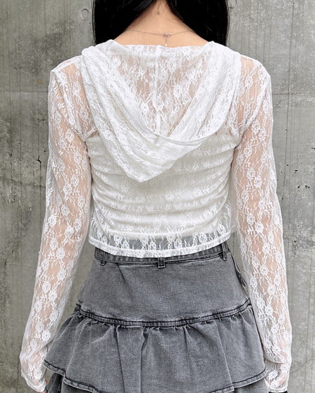 INGNI（イング） ダブルジップレースパーカー ｵﾌﾎﾜｲﾄ