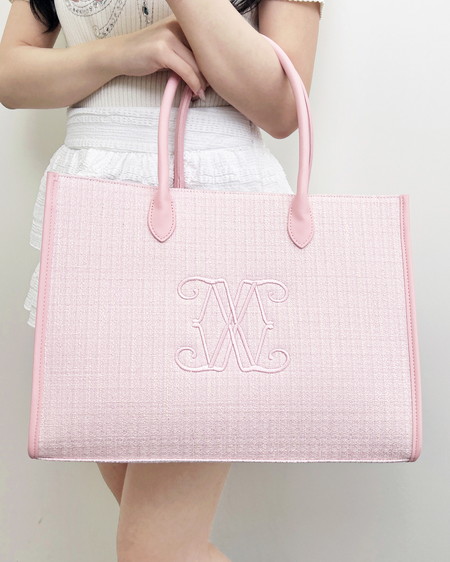 ツイードロゴトートバッグ