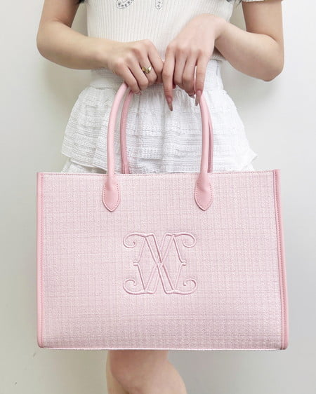 INGNI(イング) ツイードロゴトートバッグ ピンク/ピンク