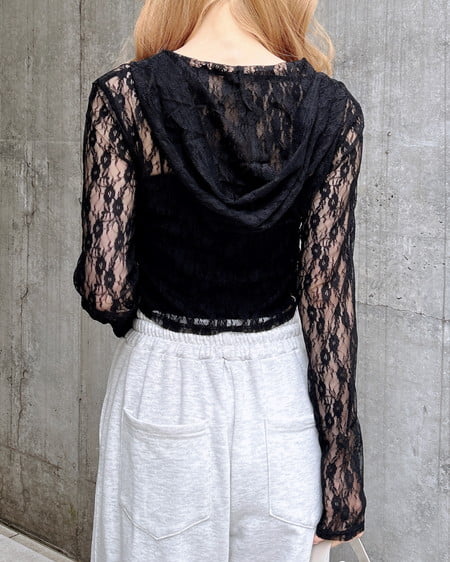 INGNI（イング） ダブルジップレースパーカー ｸﾛ