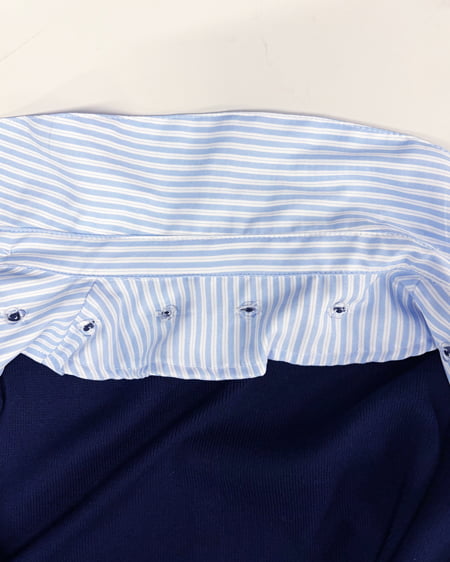 INGNI（イング） ボウタイドッキングニット ｺﾝ/ﾌﾞﾙｰｽﾄﾗｲﾌﾟ