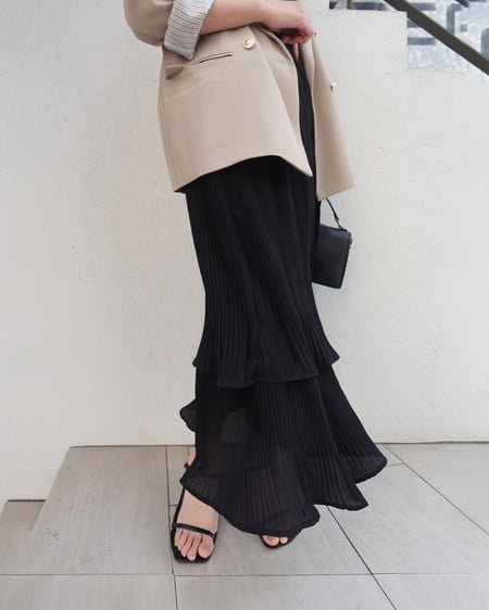 INGNI(イング) プリーツスカート クロ