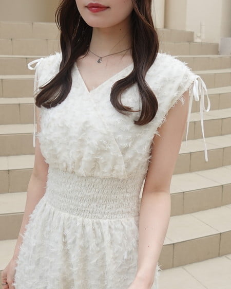 INGNI（イング） ジャガードフリンジワンピース ｱｲﾎﾞﾘｰ