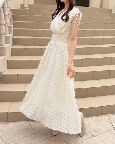 INGNI（イング） ジャガードフリンジワンピース ｱｲﾎﾞﾘｰ