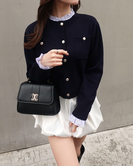 【INGNI SOELA】新作 フリルレイヤードニットカーディガン