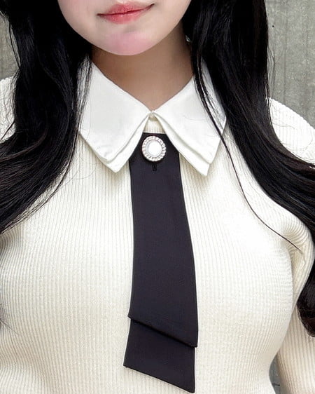 INGNI（イング） 襟付ボウタイ半袖ニット ｱｲﾎﾞﾘｰ