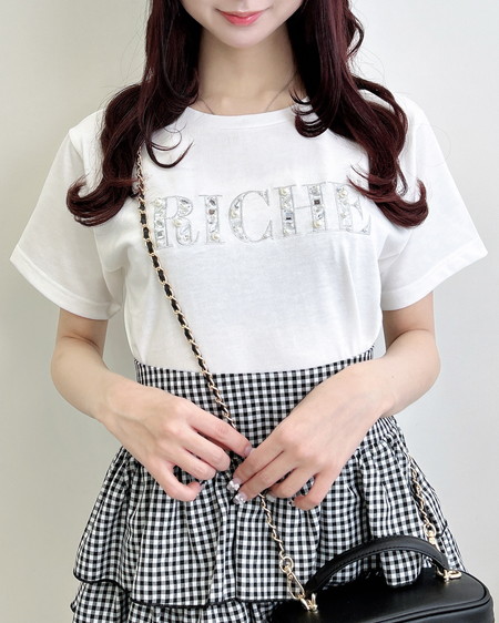 ビジューロゴTシャツ