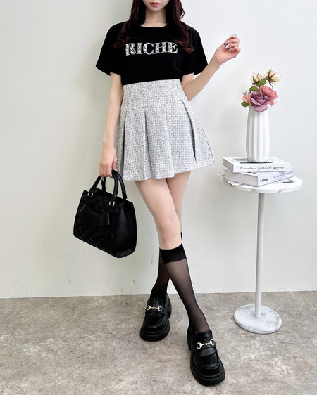 INGNI（イング） ビジューロゴTシャツ ｸﾛ