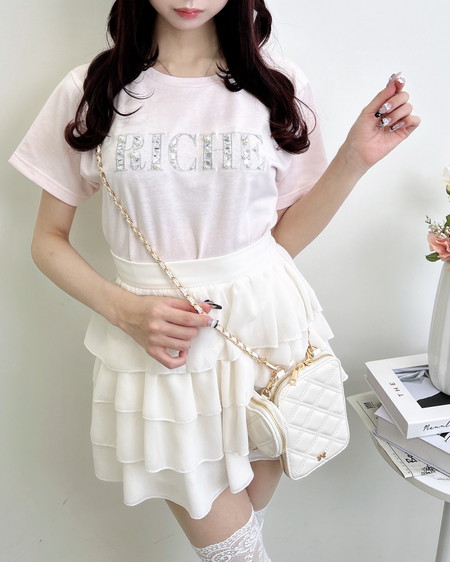 INGNI（イング） ビジューロゴTシャツ ﾗｲﾄﾋﾟﾝｸ