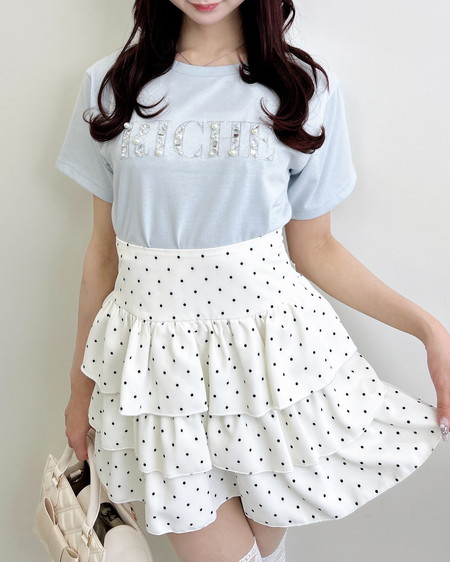 INGNI（イング） ビジューロゴTシャツ ｻｯｸｽ