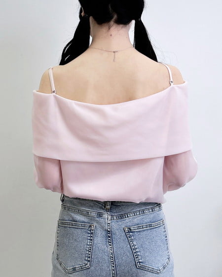 INGNI（イング） シアーオフショルリボンブラウス ﾋﾟﾝｸ