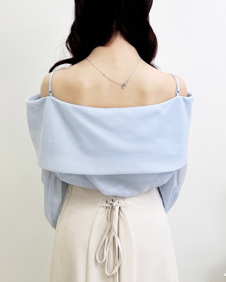 INGNI（イング） シアーオフショルリボンブラウス ｻｯｸｽ