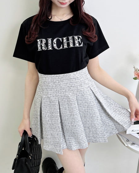 INGNI（イング） ツイードプリーツスカパン(セットアップ対応) ｵﾌｸﾛ/ﾂｲｰﾄﾞ