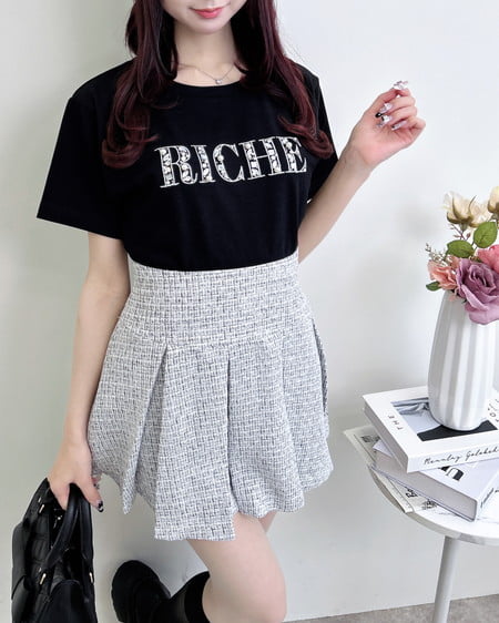 INGNI（イング） ツイードプリーツスカパン(セットアップ対応) ｵﾌｸﾛ/ﾂｲｰﾄﾞ