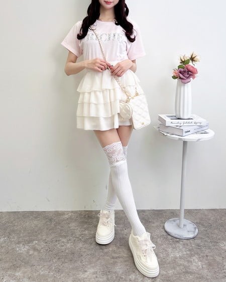 INGNI（イング） ビジューロゴTシャツ ﾗｲﾄﾋﾟﾝｸ