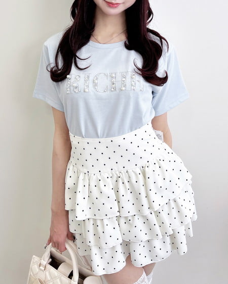 INGNI（イング） アソート柄フリルスカパン ｵﾌ/ﾄﾞｯﾄ