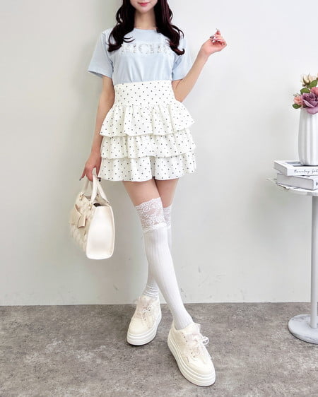 INGNI（イング） アソート柄フリルスカパン ｵﾌ/ﾄﾞｯﾄ