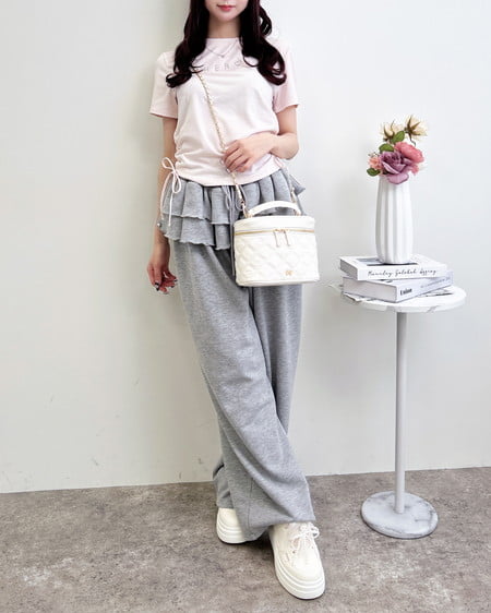 INGNI（イング） フリルスウェットパンツ ｸﾞﾚｰ