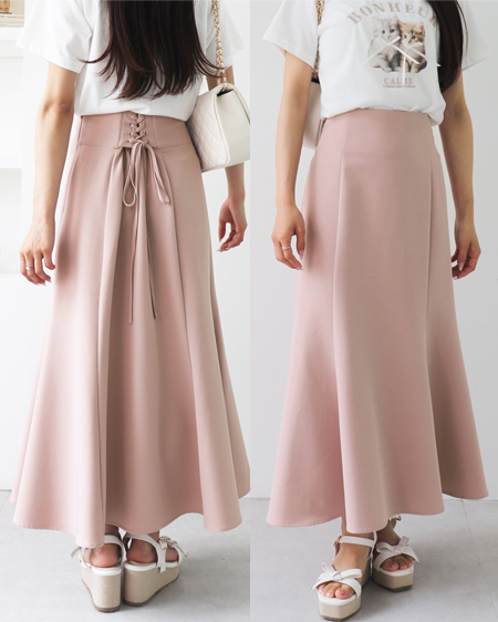 INGNI(イング) 【4／1 2時までの限定価格】【WEB限定】バックレースアップマーメイドスカート ﾋﾟﾝｸ